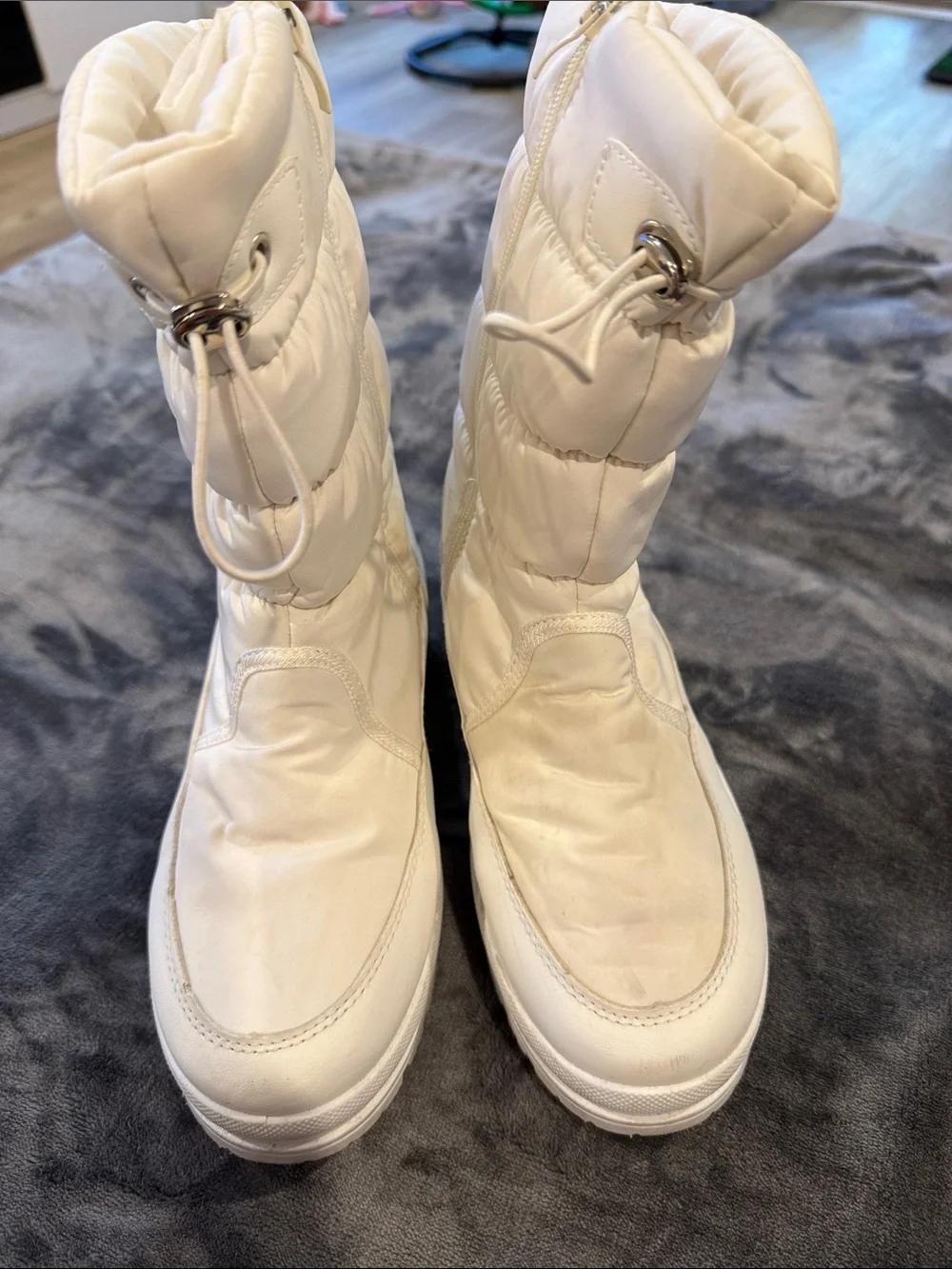 White Puffer Winter Boots